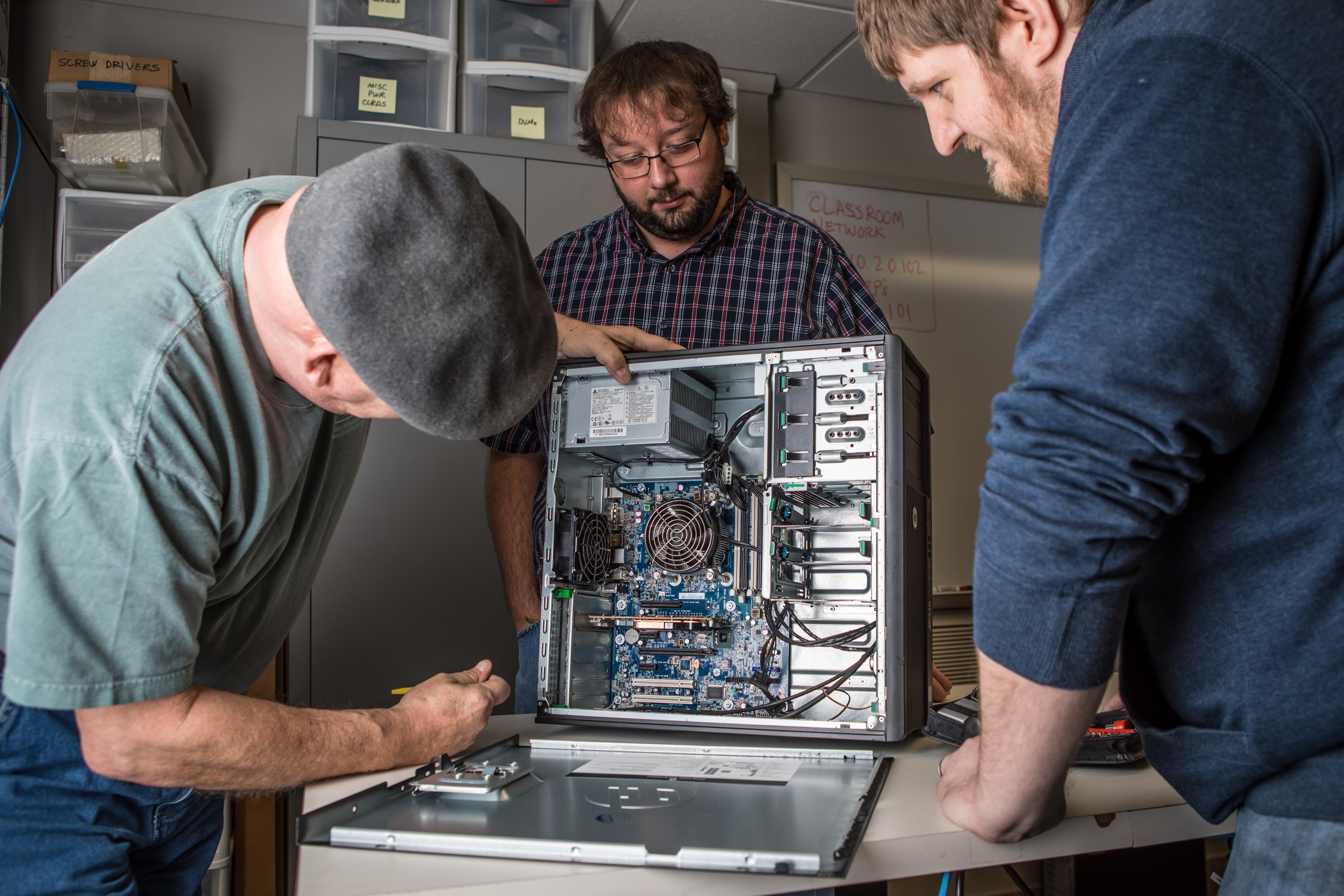 Group working on a computer