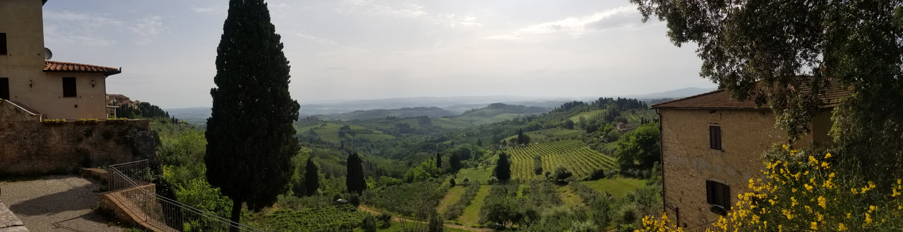 View of landscape from top of building in Italy