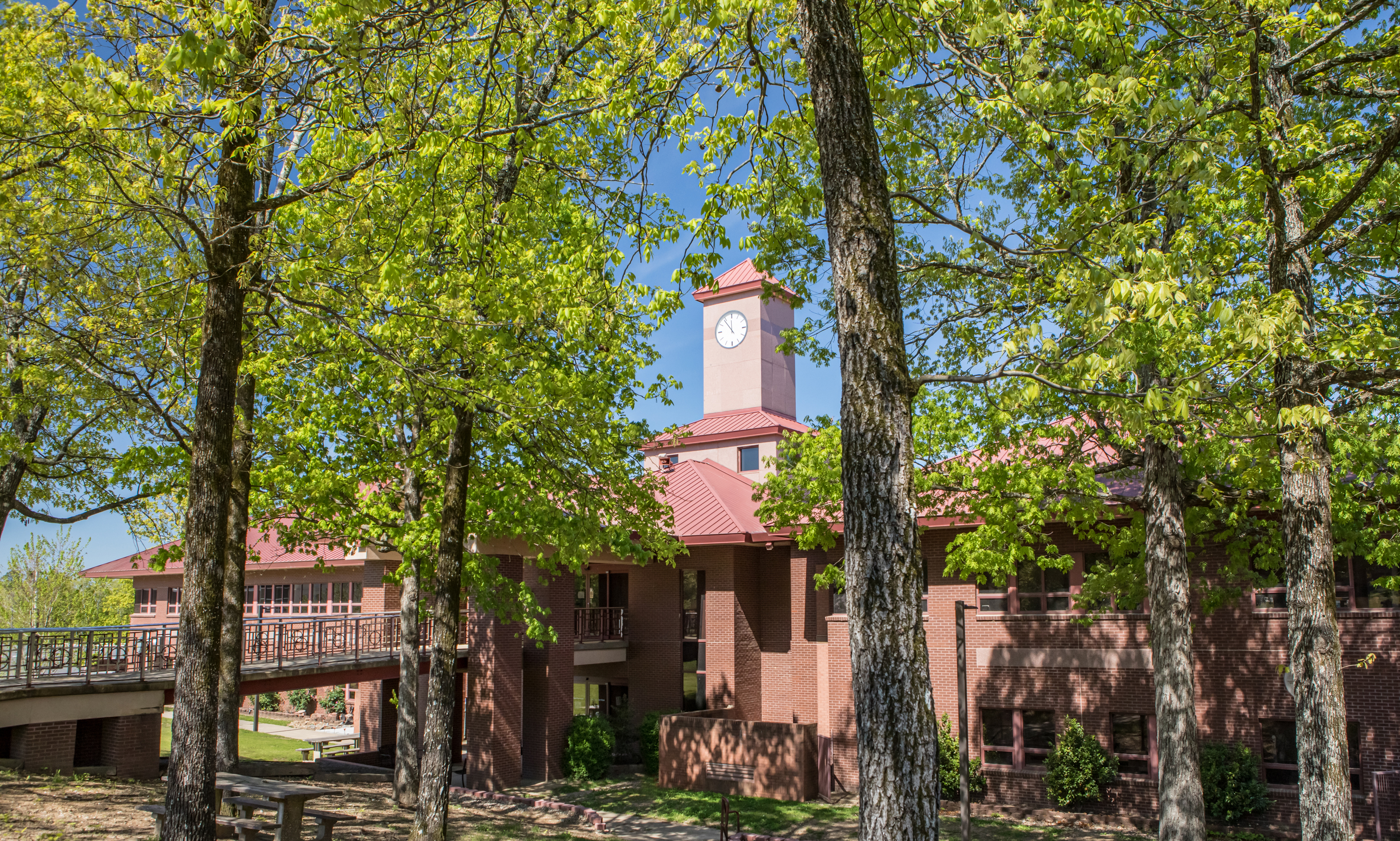 Campus building in fall