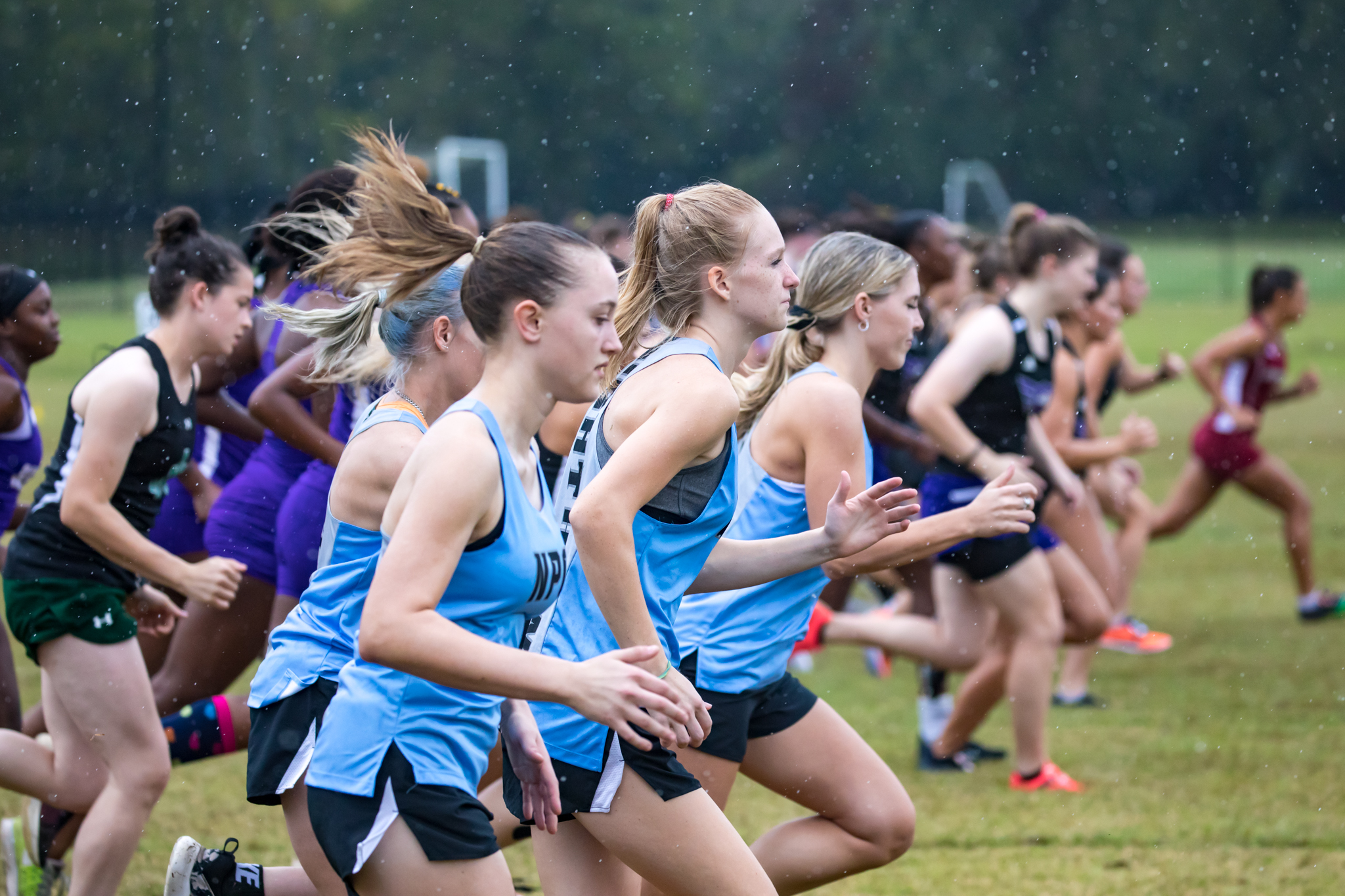 Cross country runners in race