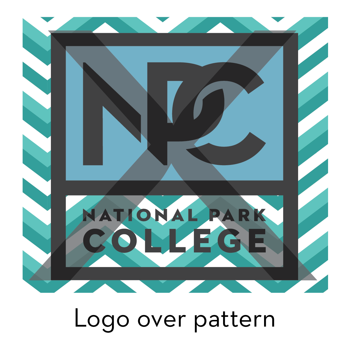 pattern over logo