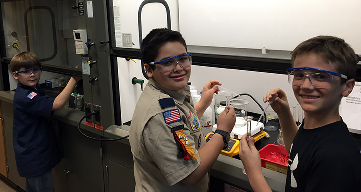 Cub Scouts study science at NPC