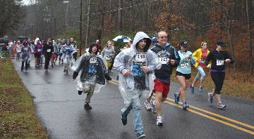 Runners leaving the starting line at the fifth annual Van Davis Memorial 5K Run/Walk.