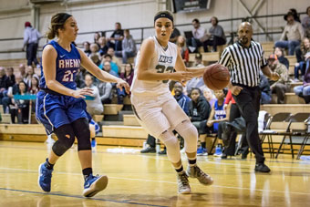 Pictured is #33 Faith Bratton of Jessieville during Tuesday’s home game against Rhema Bible College. Bratton scored 35 points and earned 11 rebounds and five assists during the match.