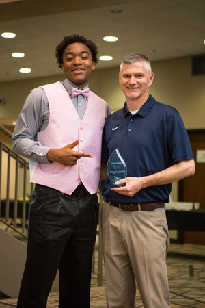 Braylon Steen receiving his award. 