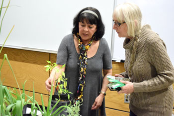 Wendy Fargo showing NPC students herbs.