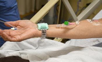 IVY LOC device in use on patients arm
