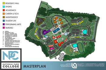 Campus map of possible future buildings