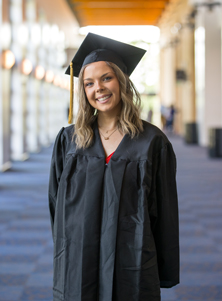 Anna-Claire Pope in cap and gown.
