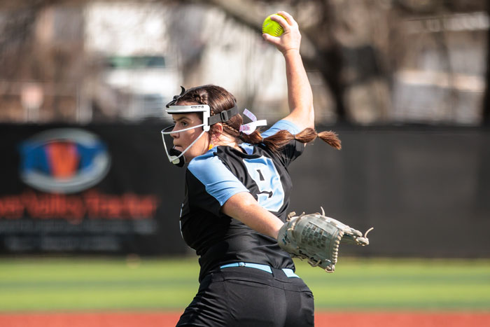 Bailee Cowell ready to pitch the softball.