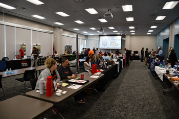 Employer tables at the 2025 NPC Job Fair.