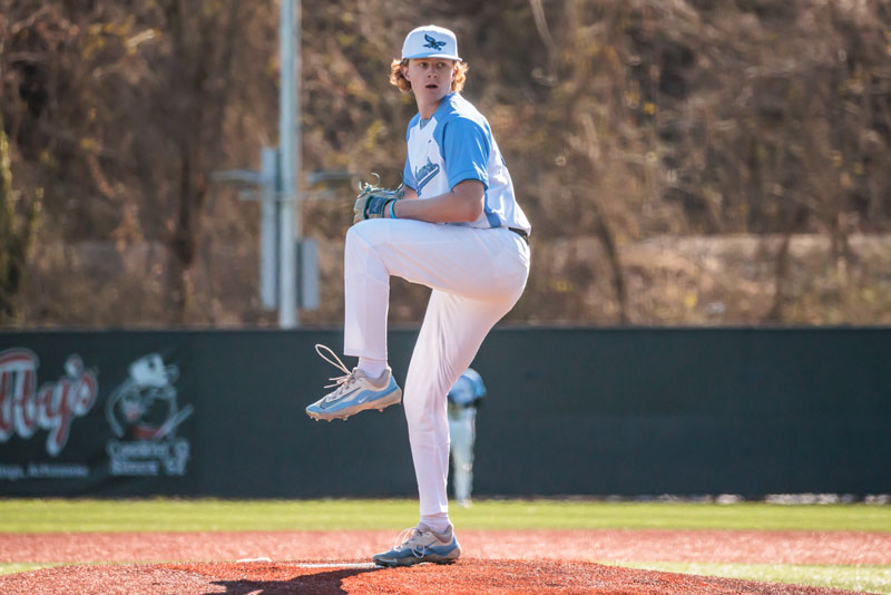 Bryan Raitz at the pitchers mound. 