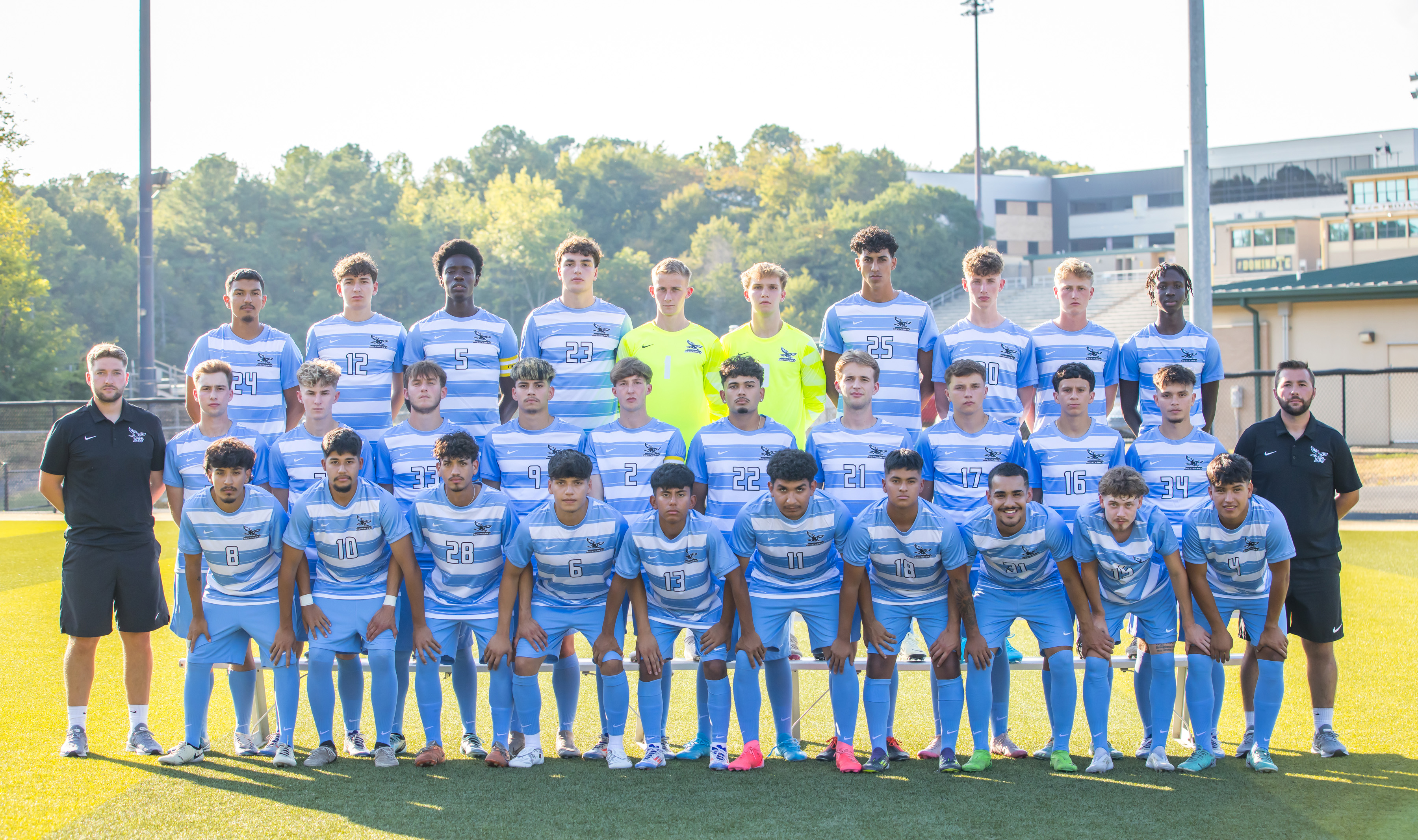 Group picture of men's soccer team.