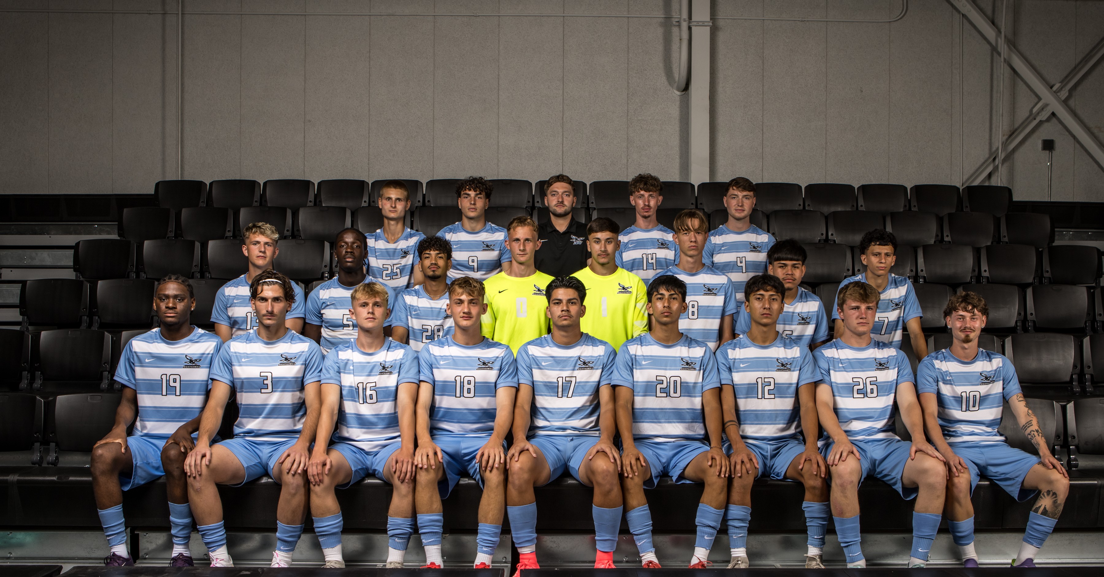 Group picture of men's soccer team.