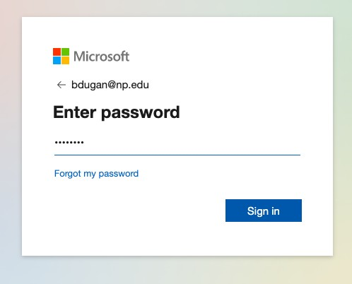 Microsoft Password log in for NPC students