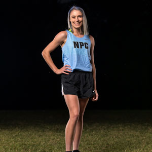 NPC Nighthawk Kya Schmidt in cross country jersey